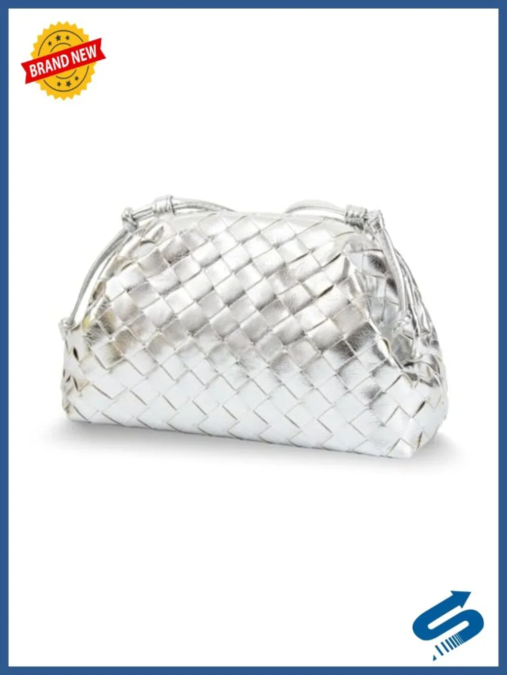 Huralona Vegan Leather Woven Pleated Evening Clutch Handbag Dumpling Bag